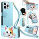 Чохол Kitty для iPhone 16 Pro Max книжка шкіра PU з візитницею блакитний