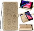 Чохол Embossed Cat and Dog для Iphone 7 Plus / 8 Plus книжка шкіра PU з візитницею золотистий