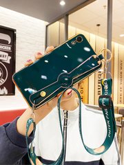 Чехол Luxury для Iphone XR бампер с ремешком Green