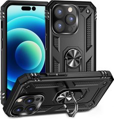 Чехол Shield для Iphone 14 Pro бампер противоударный с подставкой Black