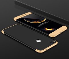 Чехол GKK 360 для Huawei P8 lite 2017 / P9 lite 2017 бампер оригинальный Black-Gold