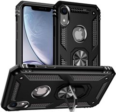 Чехол Shield для Iphone XR бампер противоударный с подставкой Black