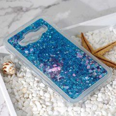 Чехол Glitter для Samsung G530 / G531 / Galaxy Grand Prime Бампер Жидкий блеск Синий УЦЕНКА