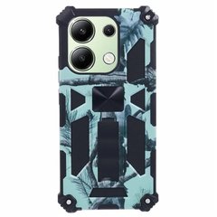 Чехол Military Shield для Xiaomi Poco X6 5G бампер противоударный с подставкой Turquoise