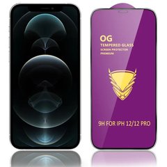 Защитное стекло OG 6D Full Glue для Iphone 12 полноэкранное черное