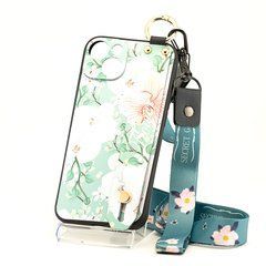 Чехол Lanyard для Iphone 13 бампер с ремешком Turquoise