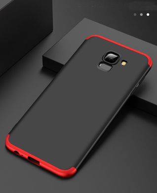Чехол GKK 360 для Samsung J6 2018 / J600 / J600F оригинальный бампер Black-Red