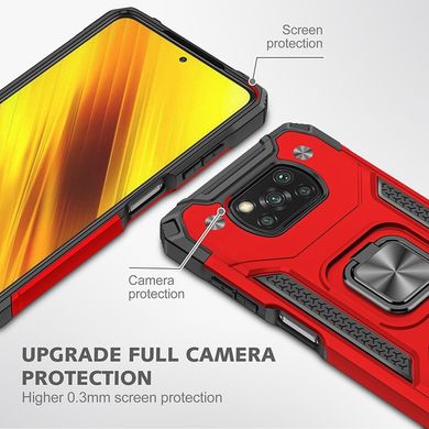 Чехол Protector для Xiaomi Poco X3 / X3 Pro бампер противоударный с подставкой Red