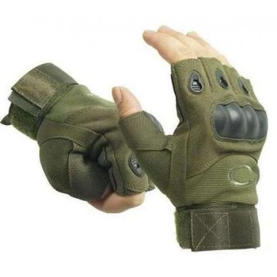 Перчатки тактические Oakley беспалые армейские Green XL