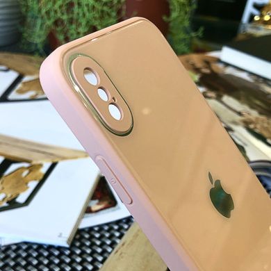 Чехол Color-Glass для Iphone XS бампер с защитой камер Peach