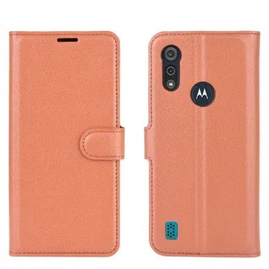 Чехол IETP для Motorola Moto E6i книжка кожа PU коричневый