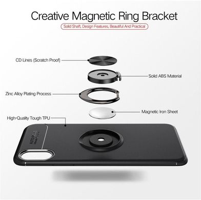Чехол TPU Ring для Iphone X бампер оригинальный black с кольцом