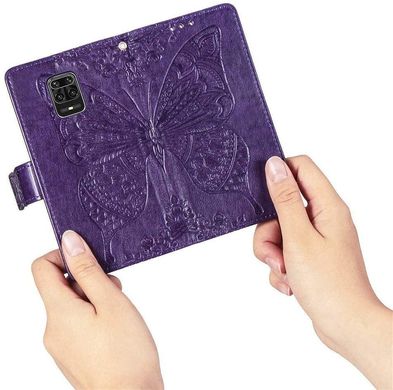 Чехол Butterfly для Xiaomi Redmi Note 9S книжка кожа PU фиолетовый