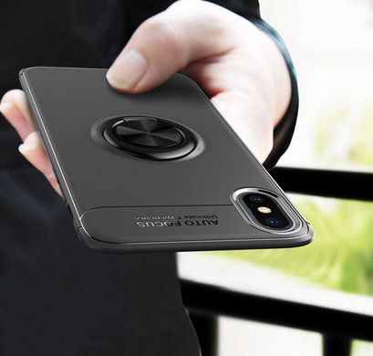 Чехол TPU Ring для Iphone X бампер оригинальный black с кольцом