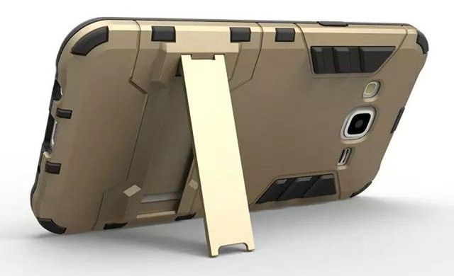 Чехол Iron для Samsung J7 Neo J701F/DS бронированный бампер броня Gold