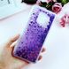 Чохол Glitter для Samsung A8 2018 / A530 бампер Рідкий блиск серце Фіолетовий