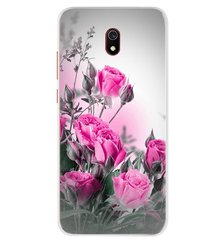 Чехол Print для Xiaomi Redmi 8A силиконовый бампер Roses pink