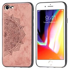 Чохол Embossed для Iphone 7/8 бампер накладка тканинний рожевий