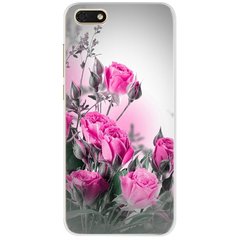 Чехол Print для Huawei Y5 2018 / Y5 Prime 2018 силиконовый бампер с рисунком Roses Pink