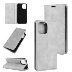 Чехол Taba Retro-Skin для Iphone 12 книжка с визитницей кожа PU серый