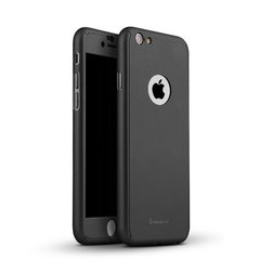 Чехол Ipaky для Iphone 6 / 6s бампер 100% оригинальный 360 с яблоком Black Без стекла