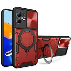 Чехол Magnetic Shield для Infinix Smart 8 / X6525 бампер противоударный с подставкой кольцом Red