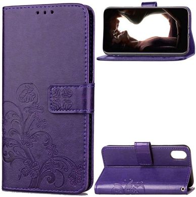 Чохол Clover для IPhone XR книжка з візерунком шкіра PU фіолетовий
