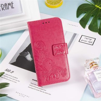 Чехол Clover для Xiaomi Redmi Note 8 книжка кожа PU малиновый