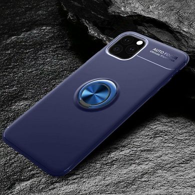 Чехол TPU Ring для Iphone 11 Pro бампер противоударный с кольцом Blue