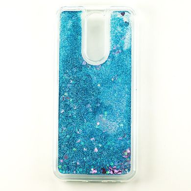 Чехол Glitter для Xiaomi Redmi 8 Бампер Жидкий блеск Синий