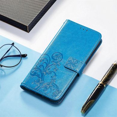 Чехол Clover для Iphone 11 книжка кожа PU с визитницей голубой