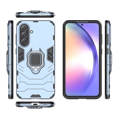 Чехол Iron Ring для Samsung Galaxy A36 / A366 противоударный бампер с подставкой кольцом Dark-Blue