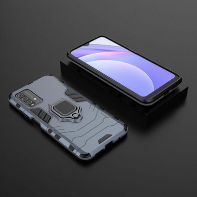 Чехол Iron Ring для Xiaomi Redmi 9T противоударный бампер с подставкой Dark-Blue