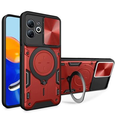 Чохол Magnetic Shield для Infinix Smart 8 / X6525 бампер протиударний з підставкою кільцем Red