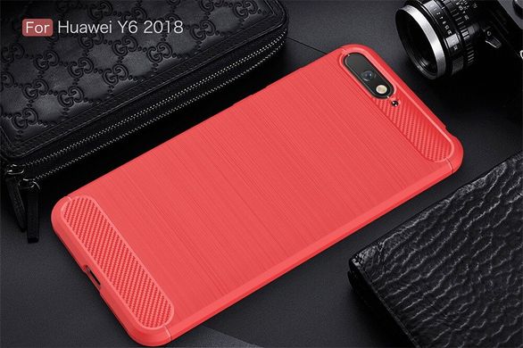 Чехол Carbon для Huawei Y6 2018 бампер Red