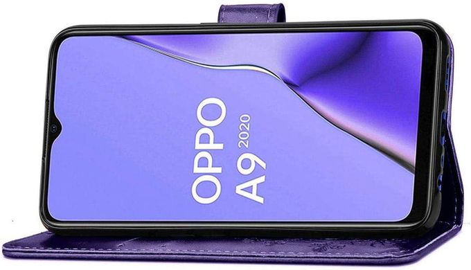 Чехол Clover для OPPO A9 2020 книжка кожа PU с визитницей фиолетовый