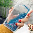 Чохол Glitter для Samsung Galaxy J5 2016 / J510 Бампер Рідкий блиск Blue