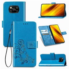 Чехол Clover для Xiaomi Poco X3 / X3 Pro книжка кожа PU с визитницей голубой