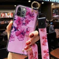 Чехол Lanyard для Iphone 12 Pro Max бампер с ремешком Rose