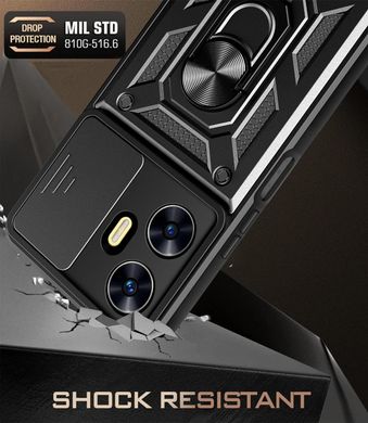 Чехол Hide Shield для Realme C55 бампер противоударный с подставкой Black