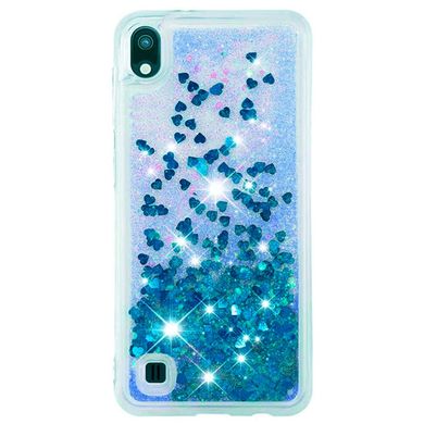 Чехол Glitter для Samsung Galaxy A10 2019 / A105 бампер Жидкий блеск Синий