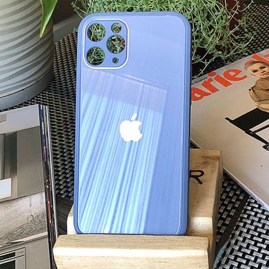 Чохол Color-Glass для Iphone 11 Pro Max бампер із захистом камер Blue