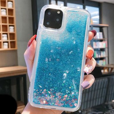 Чехол Glitter для Iphone 11 бампер жидкий блеск Синий