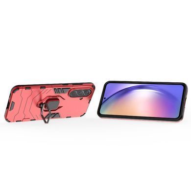 Чехол Iron Ring для Samsung Galaxy A36 / A366 противоударный бампер с подставкой кольцом Red
