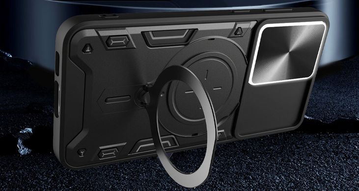 Чехол Magnetic Shield для Motorola Moto G84 бампер противоударный с подставкой Black