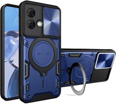 Чехол Magnetic Shield для Motorola Moto G84 бампер противоударный с подставкой Blue