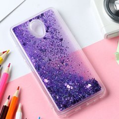 Чехол Glitter для Meizu M6 бампер Жидкий блеск фиолетовый