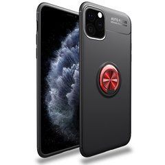 Чехол TPU Ring для Iphone 11 Pro бампер противоударный с кольцом Black-Red
