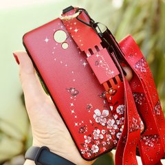 Чехол Lanyard для Meizu M5 Note бампер с ремешком Red