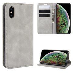Чехол Taba Retro-Skin для iPhone XS Max книжка кожа PU с визитницей серый